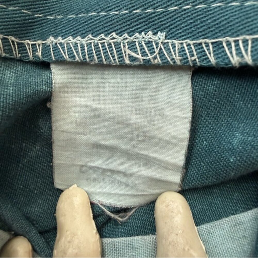 💀 SOLD 💀 Vintage 80s Teal Blue Acid Wash High Waisted Pleated Trousers ~ Size 28 - Picture 8 of 8